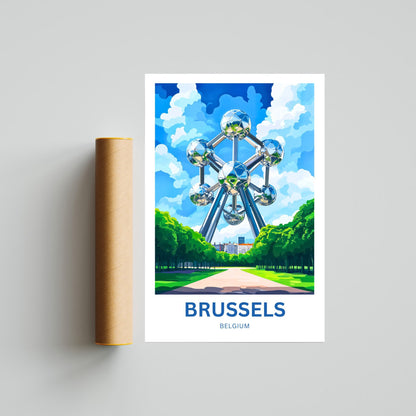 Brussels Travel Poster- Heart of Europe