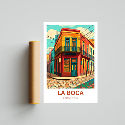 La Boca Travel Poster - Buenos Aires