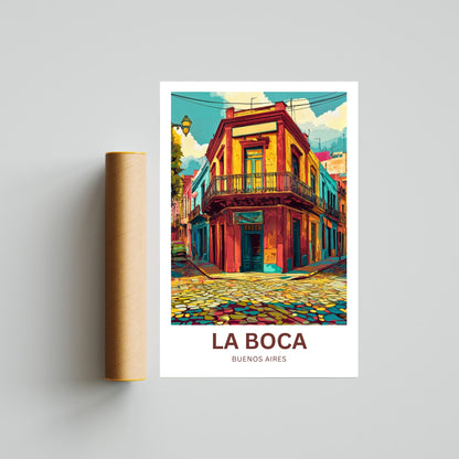 La Boca Travel Poster - The Colors of Buenos Aires