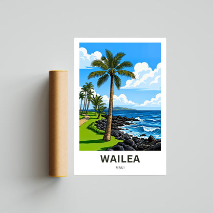 Wailea Travel Poster -  Blue Waters of Maui