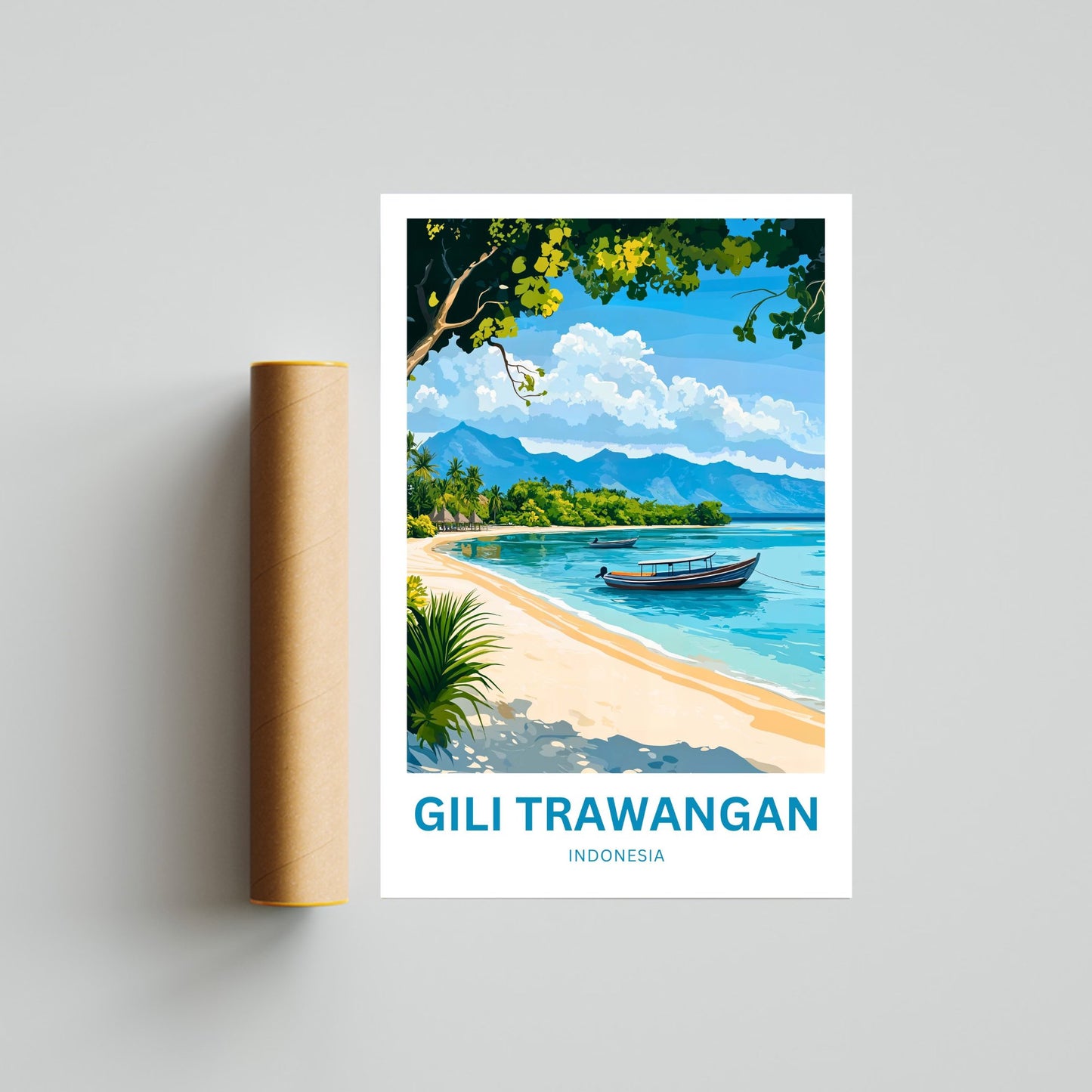 Gili Trawangan Travel Poster- Captivating Tropical Island Indonesia