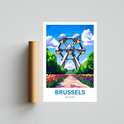 Brussels Travel Poster- Belgium Tourist Spot