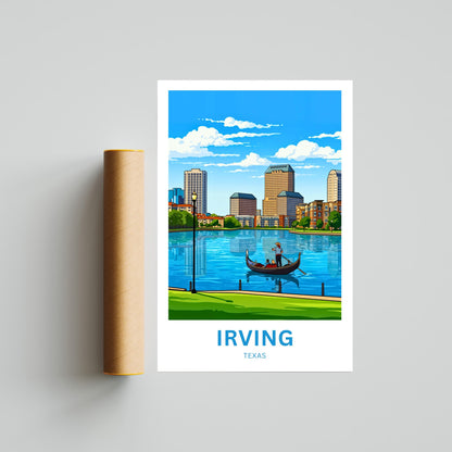 Las Colinas Irving, Texas Travel Poster - Waterfront