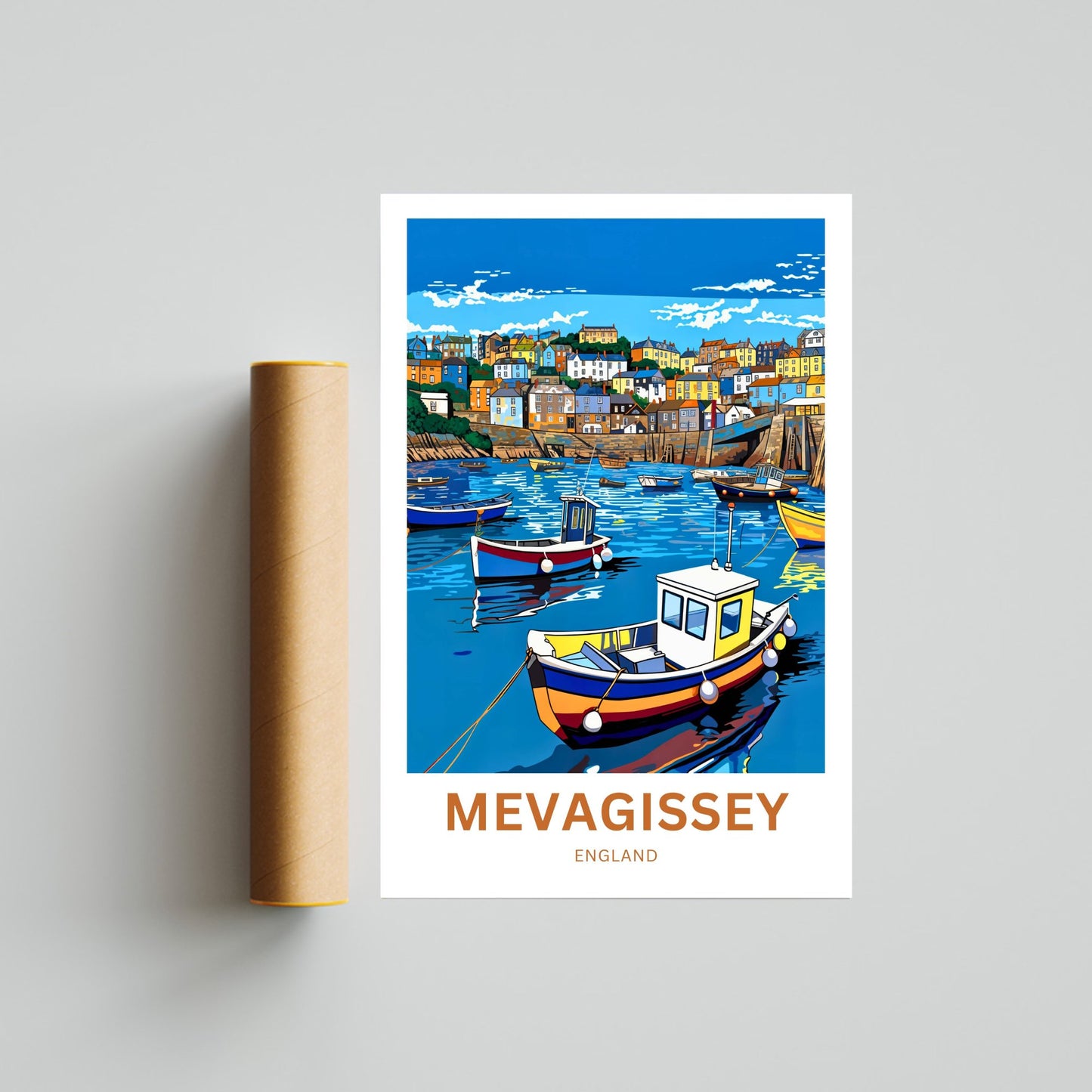 Mevagissey Travel Poster- Captivating Harbor