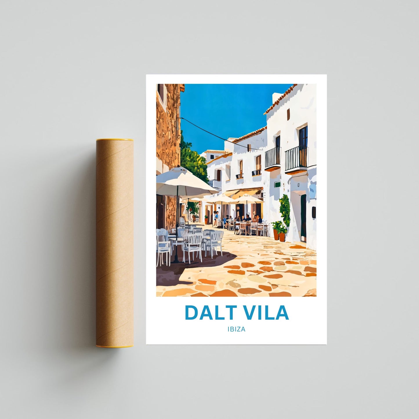 Dalt Vila Travel Poster - Charm Street of Ibiza