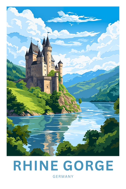 Rhine Gorge Travel Poster