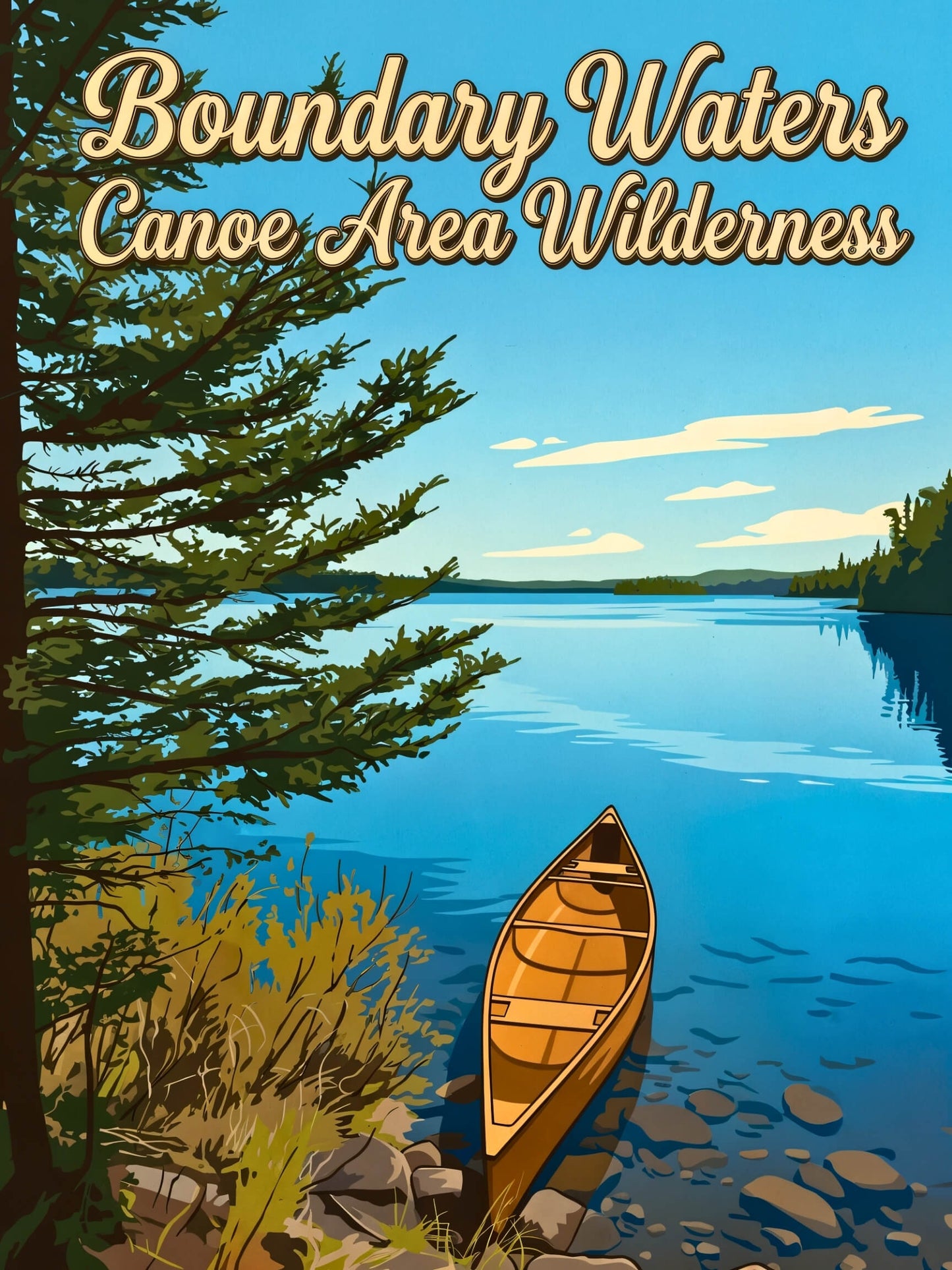 Boundary Waters Canoe Area Wilderness Vintage Travel Poster - Minnesota