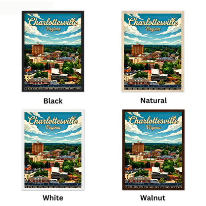 Charlottesville, Virginia Vintage Travel Poster