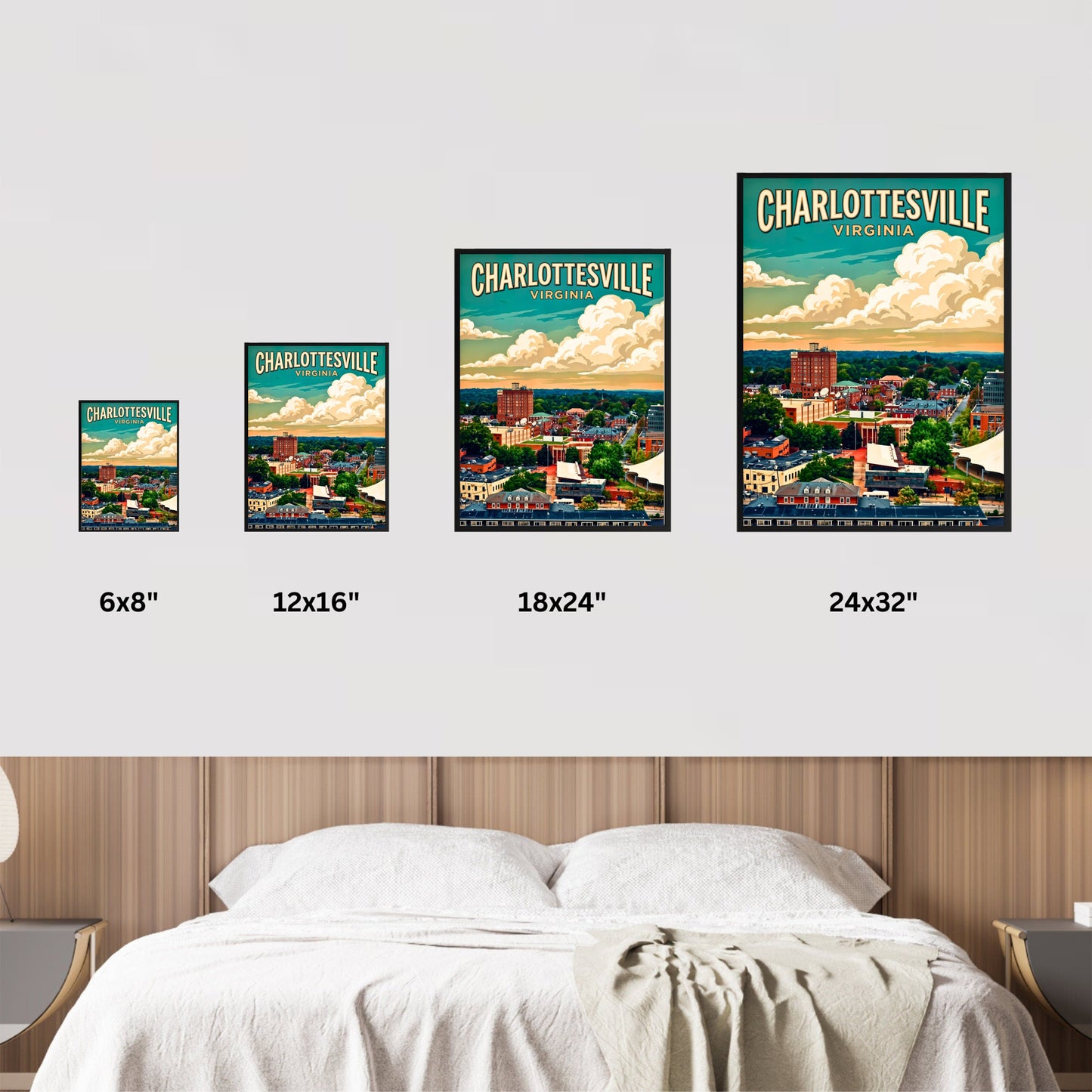 Charlottesville Scenic Overlook Vintage Travel Poster