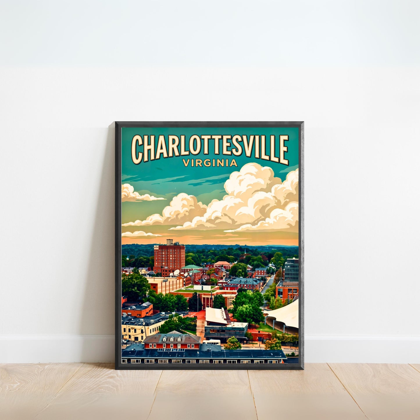 Charlottesville Scenic Overlook Vintage Travel Poster
