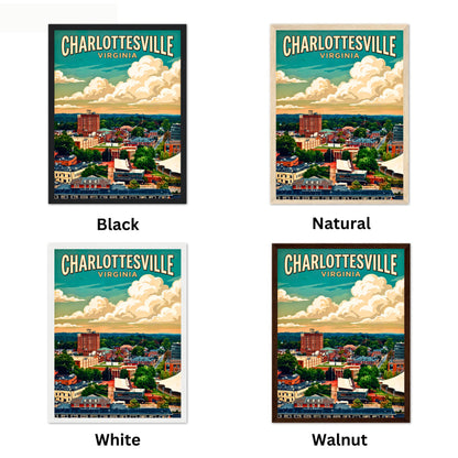 Charlottesville Scenic Overlook Vintage Travel Poster