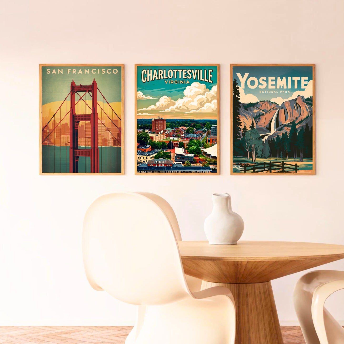 Charlottesville Scenic Overlook Vintage Travel Poster