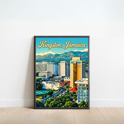 Kingston Vintage Travel Poster - Jamaica Downtown Life