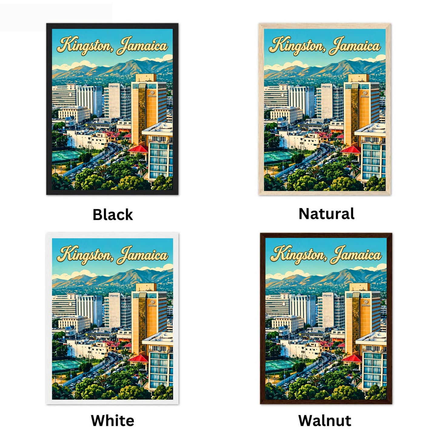 Kingston Vintage Travel Poster - Jamaica Downtown Life