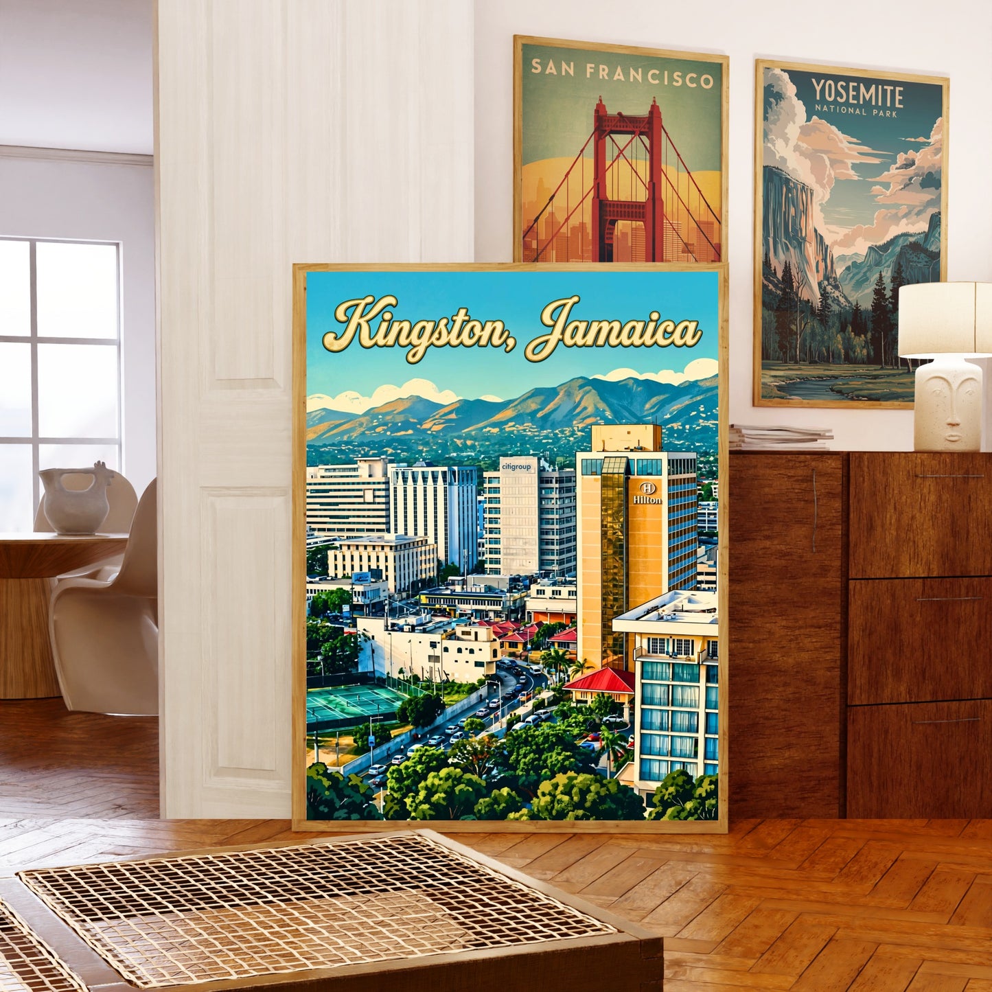 Kingston Vintage Travel Poster - Jamaica Downtown Life