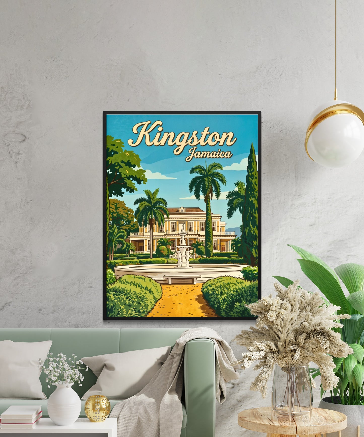 Devon House  Kingston, Jamaica Vintage Travel Poster