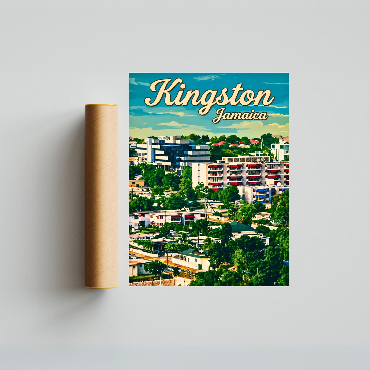 Kingston Vintage Travel Poster - Jamaica