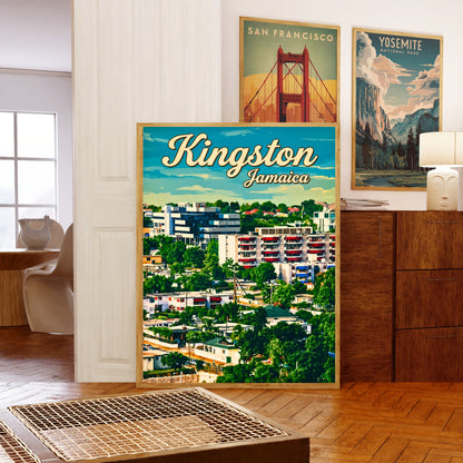 Kingston Vintage Travel Poster - Jamaica