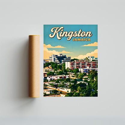 Kingston, Jamaica Vintage Travel Poster - City Escape