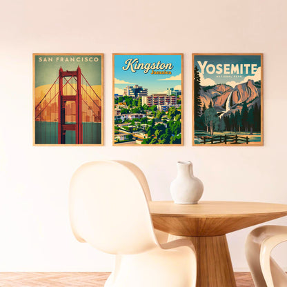 Kingston, Jamaica Vintage Travel Poster - Skyline