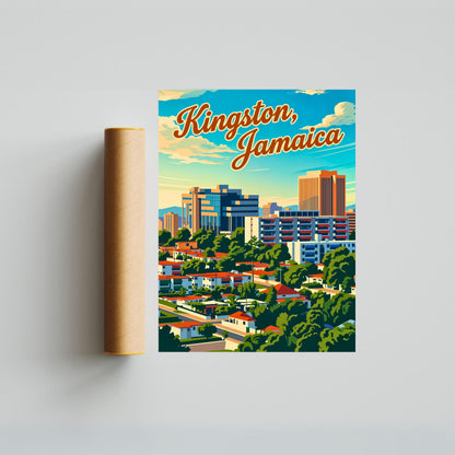 Kingston, Jamaica Vintage Travel Poster - City Escape