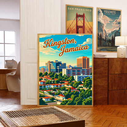 Kingston, Jamaica Vintage Travel Poster - City Escape