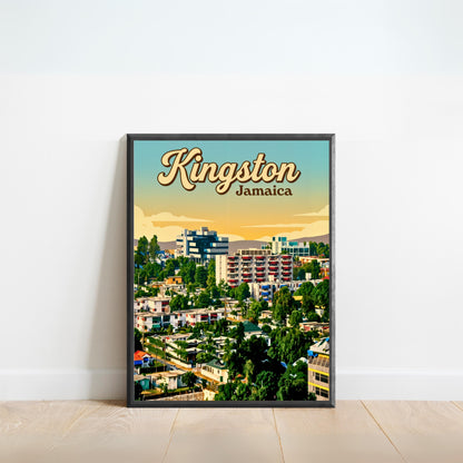 Kingston, Jamaica Vintage Travel Poster
