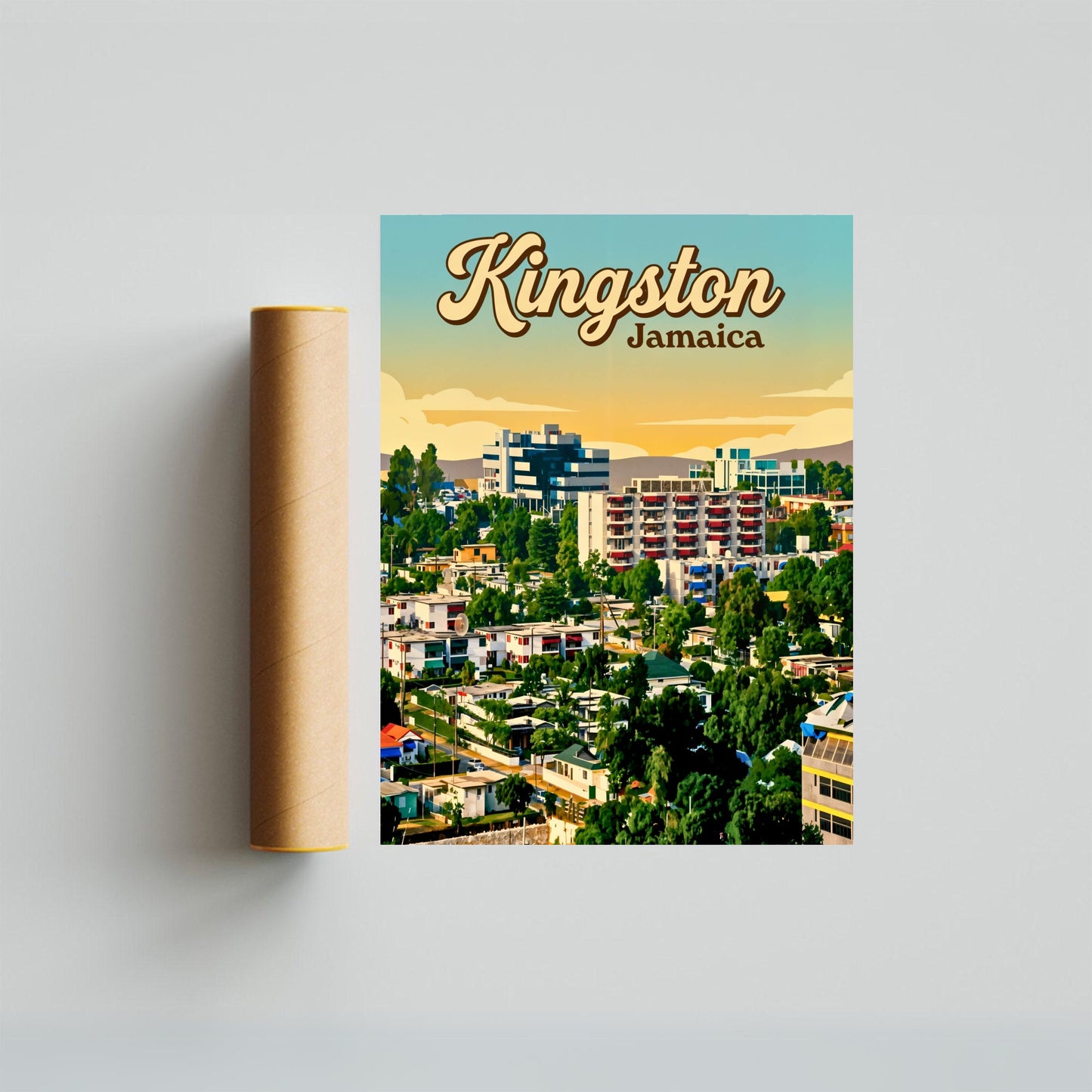 Kingston, Jamaica Vintage Travel Poster