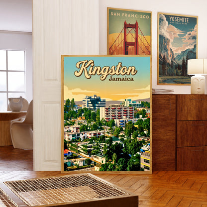 Kingston, Jamaica Vintage Travel Poster