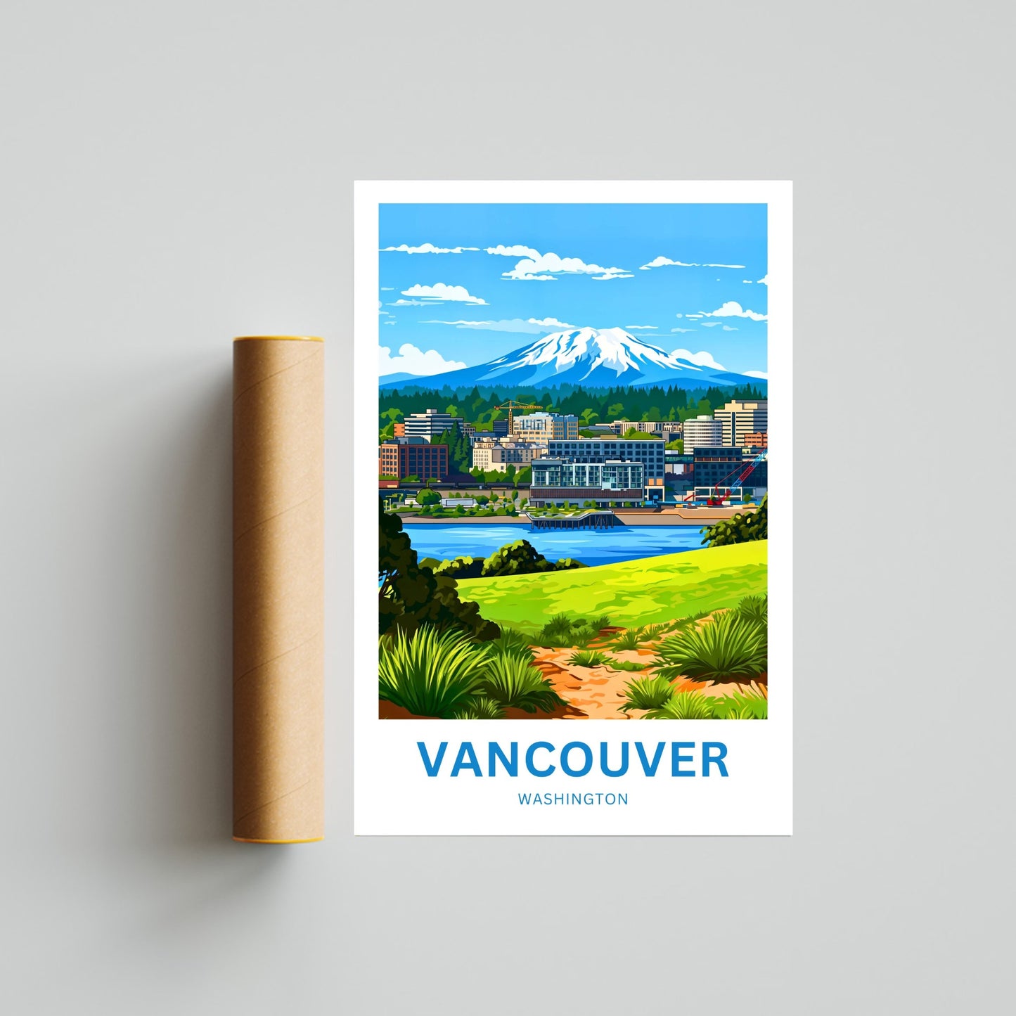 Vancouver Travel Poster - Washington Waterfront