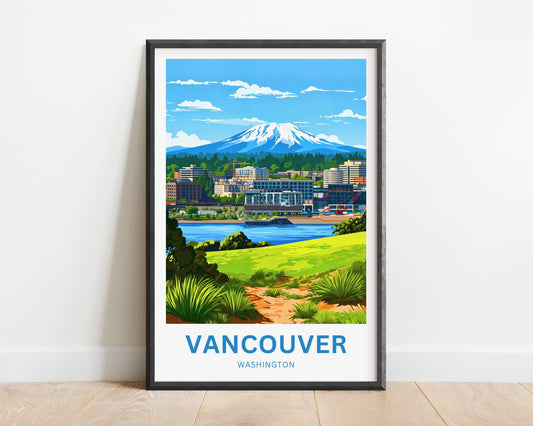 Vancouver Travel Poster - Washington Waterfront