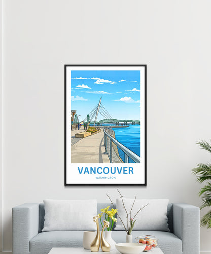 Vancouver Travel Poster - Washington Captivating River View