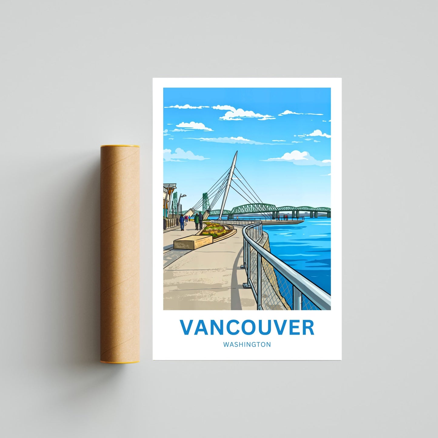 Vancouver Travel Poster - Washington Captivating River View
