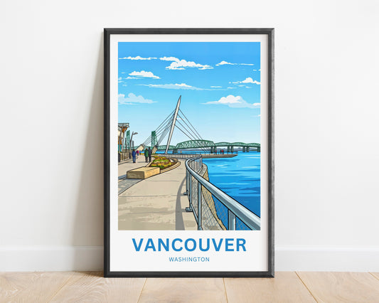 Vancouver Travel Poster - Washington Captivating River View