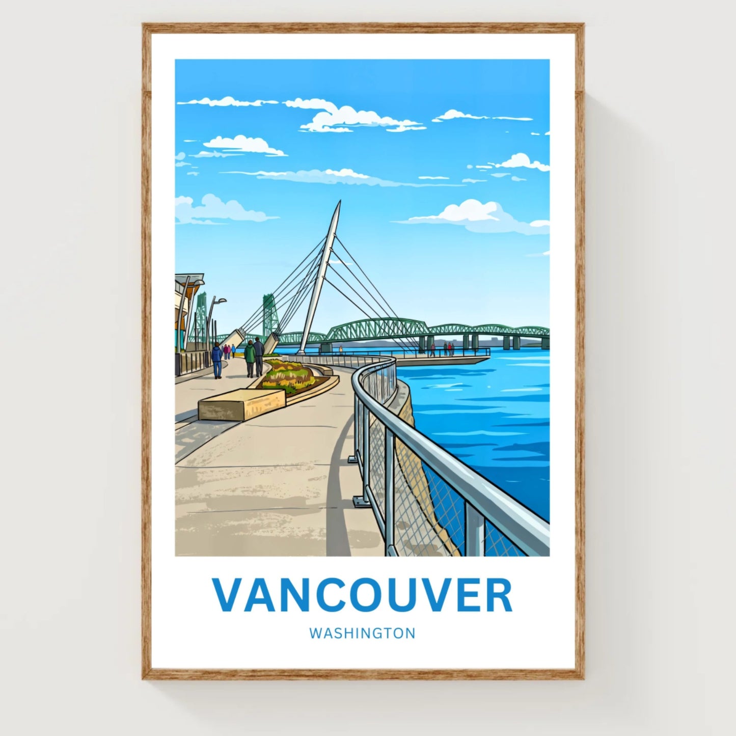 Vancouver Travel Poster - Washington Captivating River View