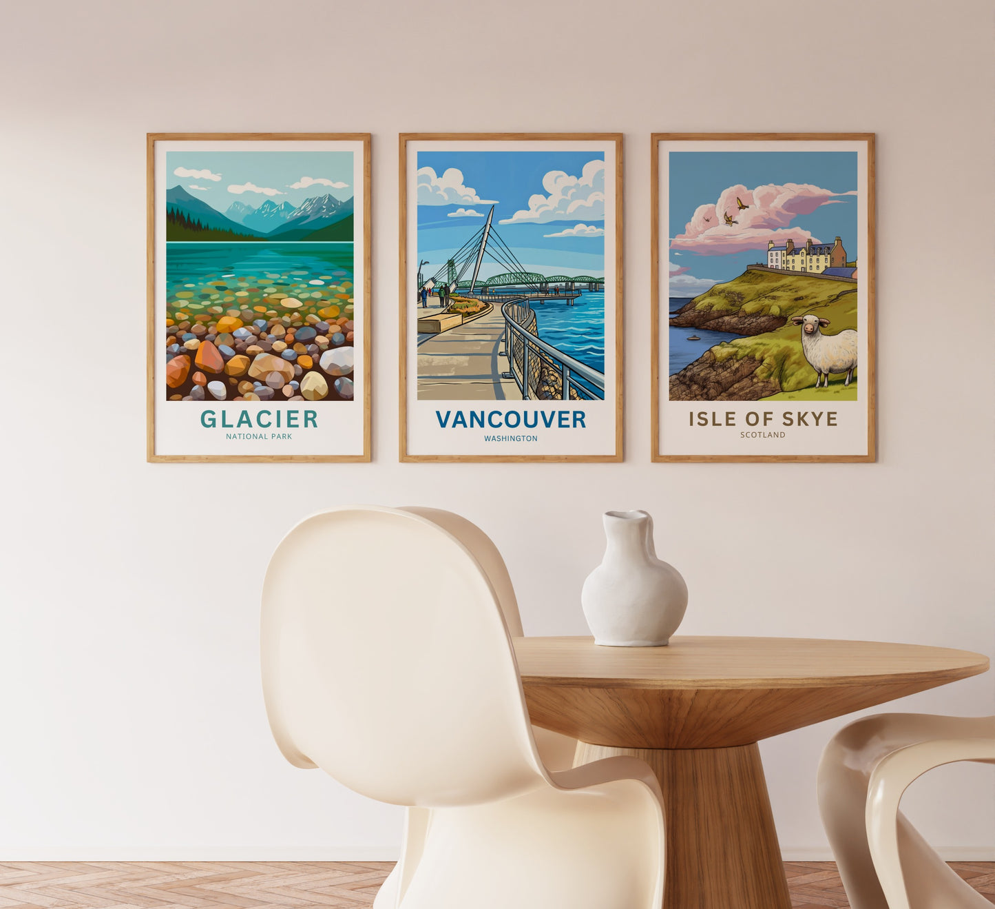 Vancouver Travel Poster - Washington River Walk