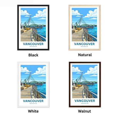 Vancouver Travel Poster - Washington River Walk