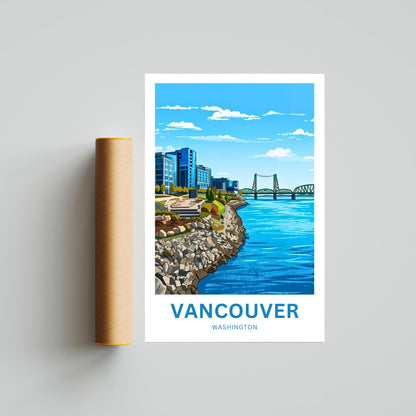 Vancouver Travel Poster - Riverwalk