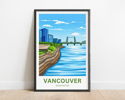 Vancouver Travel Poster - Skyline by the River