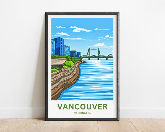 Vancouver Travel Poster - Skyline by the River