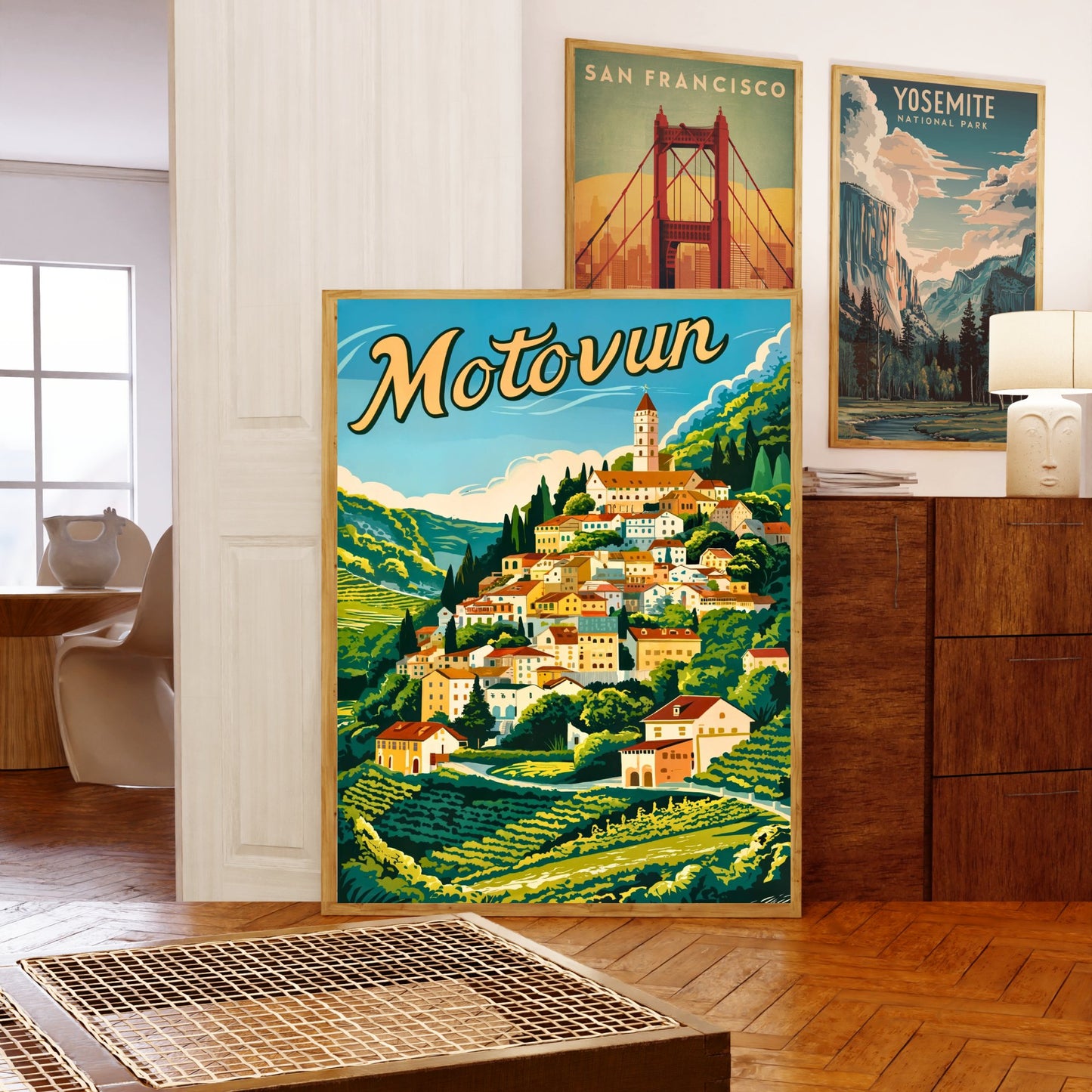 Motovun Vintage Travel Poster - Jewel of Istria