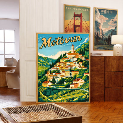 Motovun Vintage Travel Poster - Jewel of Istria