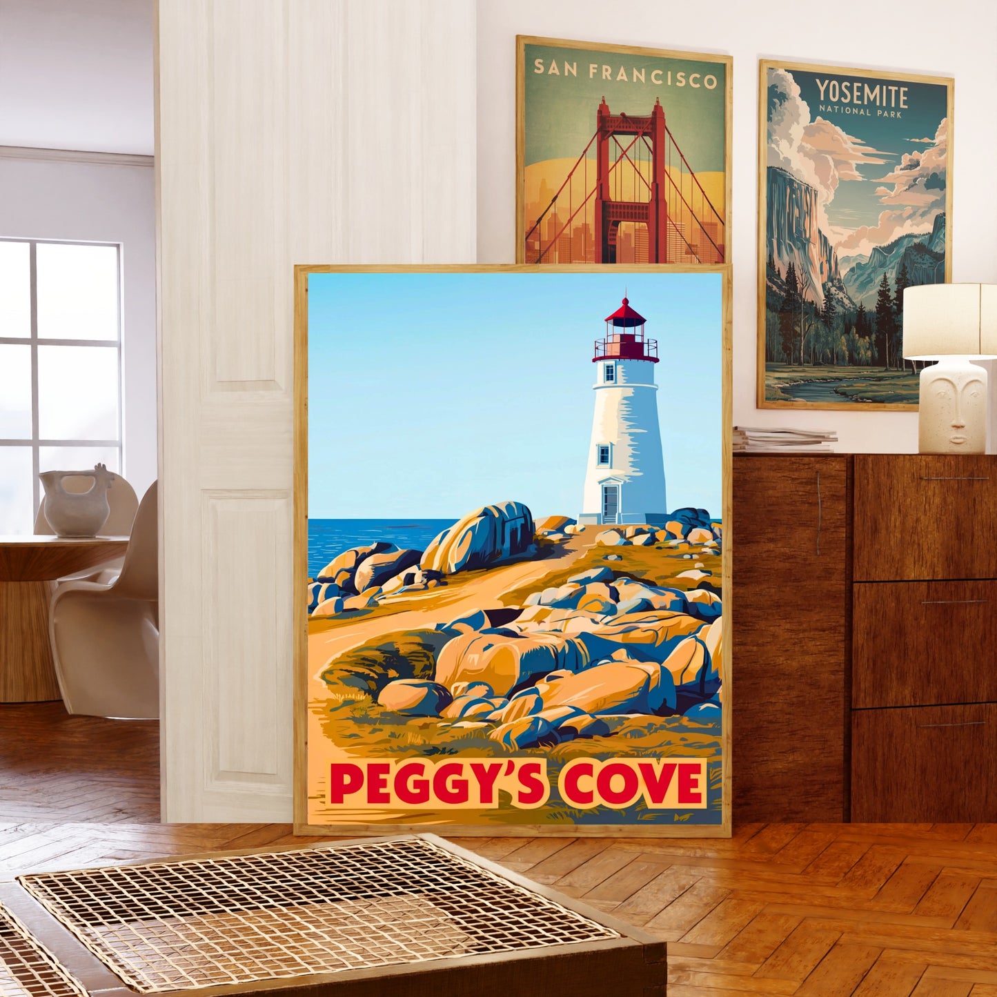 Peggy’s Cove Vintage Travel Poster - Iconic Canada Lighthouse Serenity