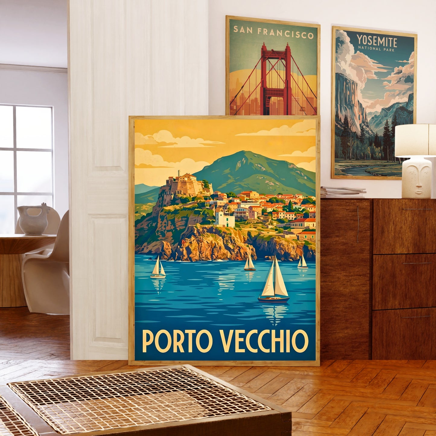 Porto Vecchio Vintage Travel Poster - Gateway to Capraia