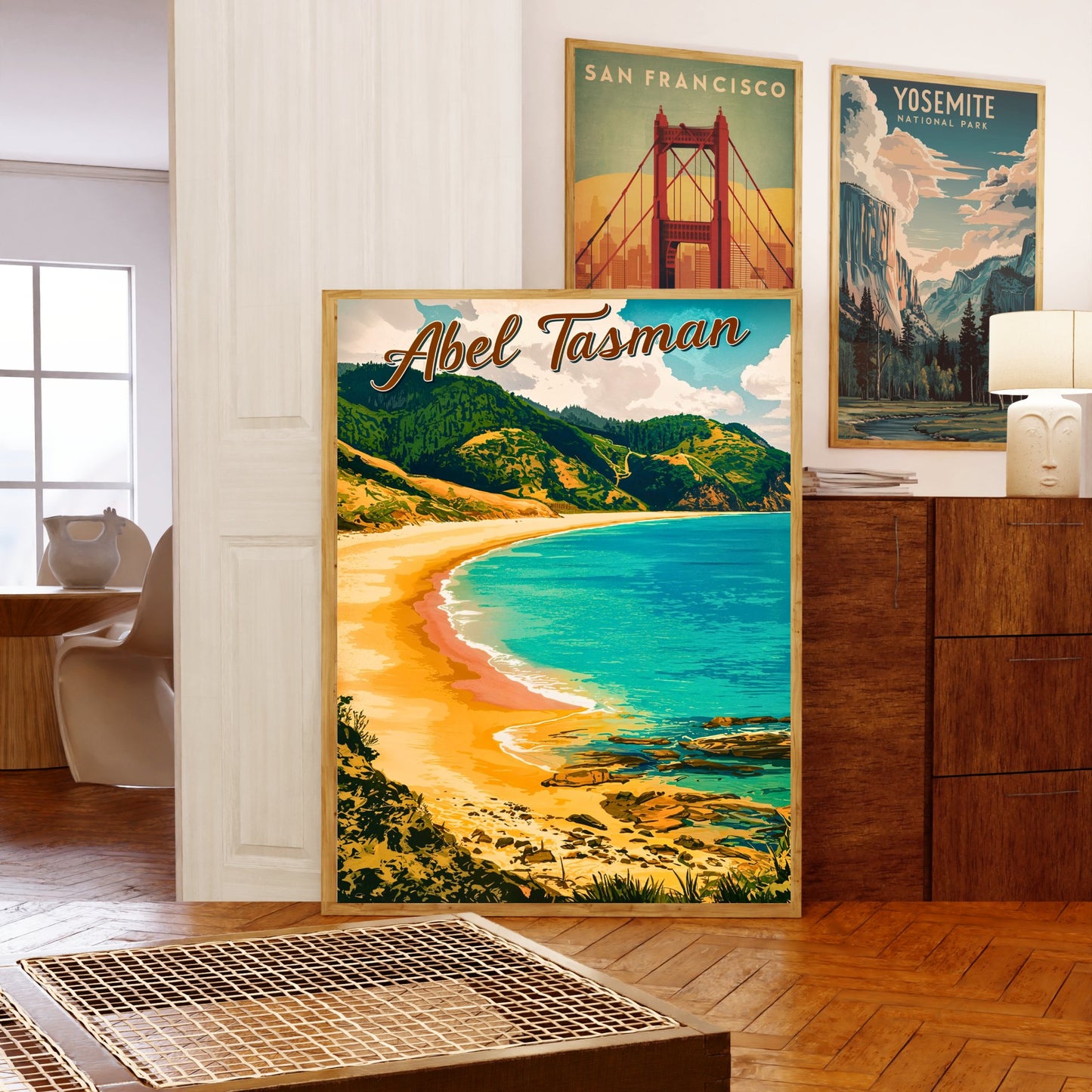 Abel Tasman Vintage Travel Poster - Captivating Island and  National park in New Zealand
