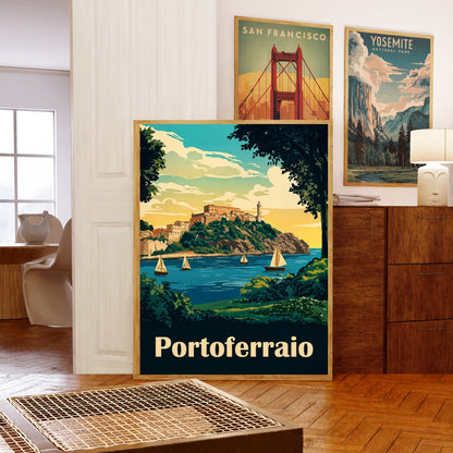 Portoferraio Vintage Travel Poster  - Harbor of History