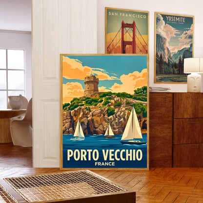 Porto Vecchio Vintage Travel Poster