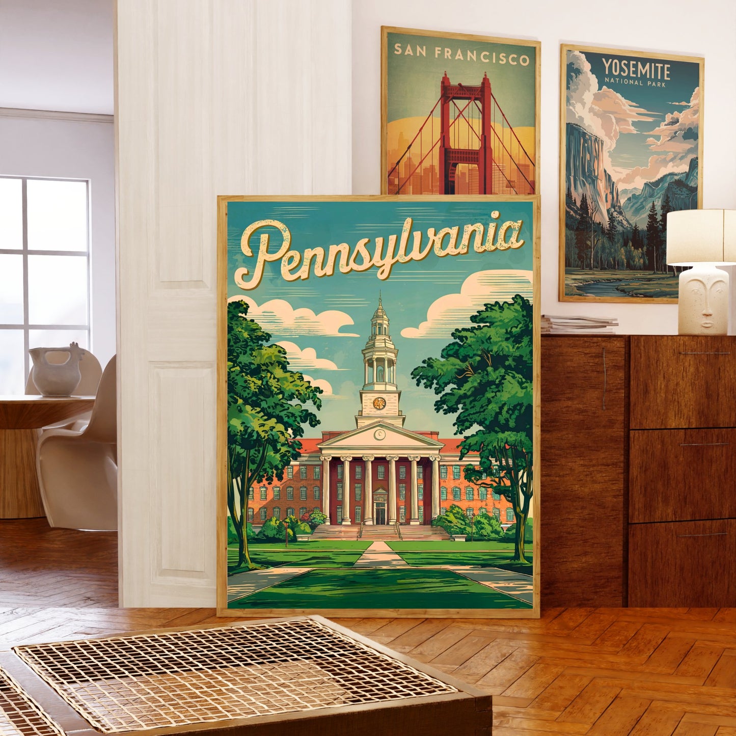 Pennsylvania, State College Vintage Travel Poster  - Penn State University