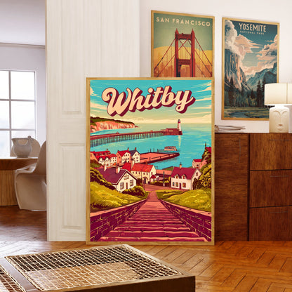 Whitby Vintage Travel Poster