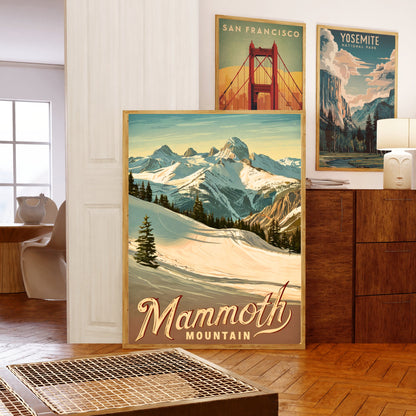 Mammoth Mountain Vintage Travel Poster - Majestic Mountain Views